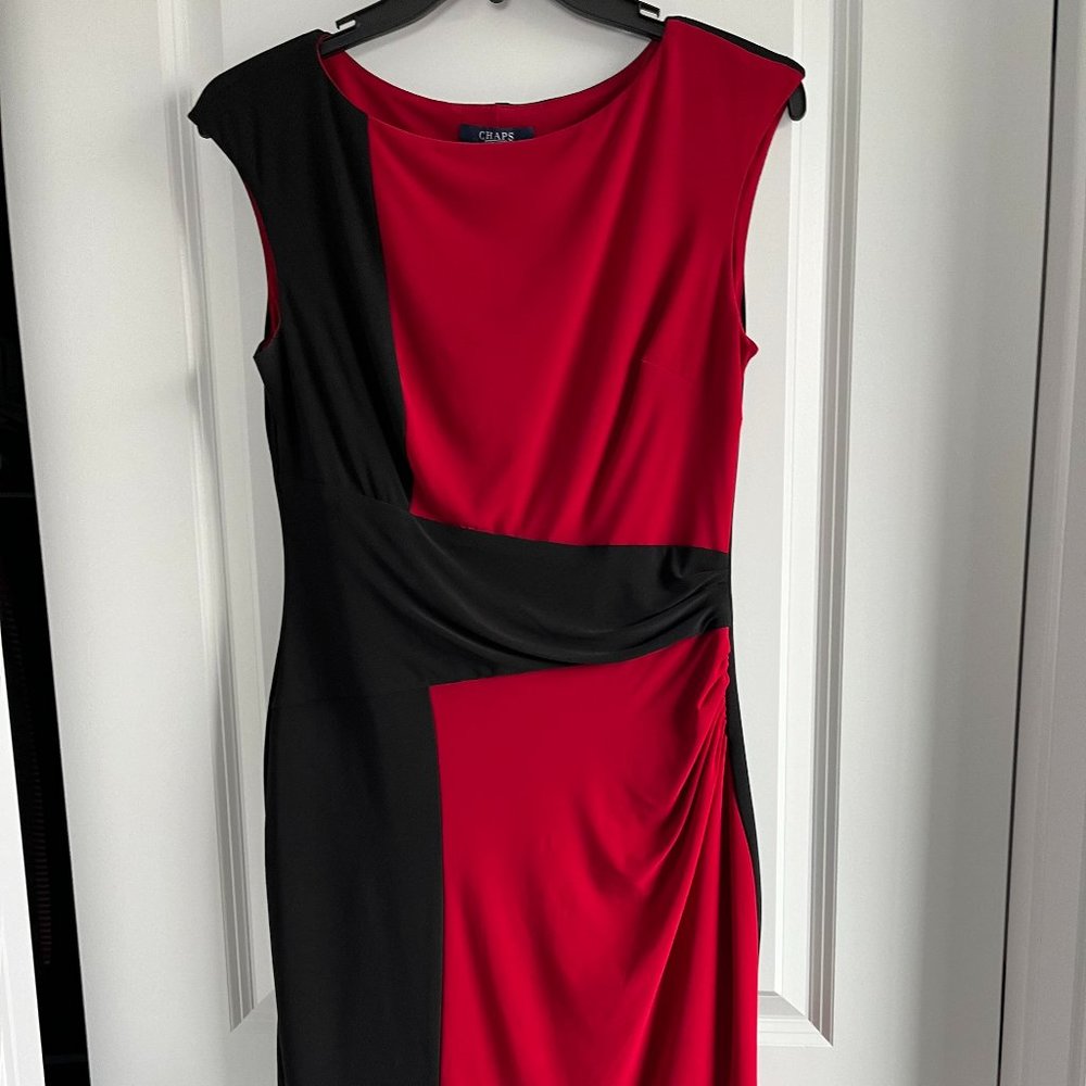 CHAPS red dress, black back